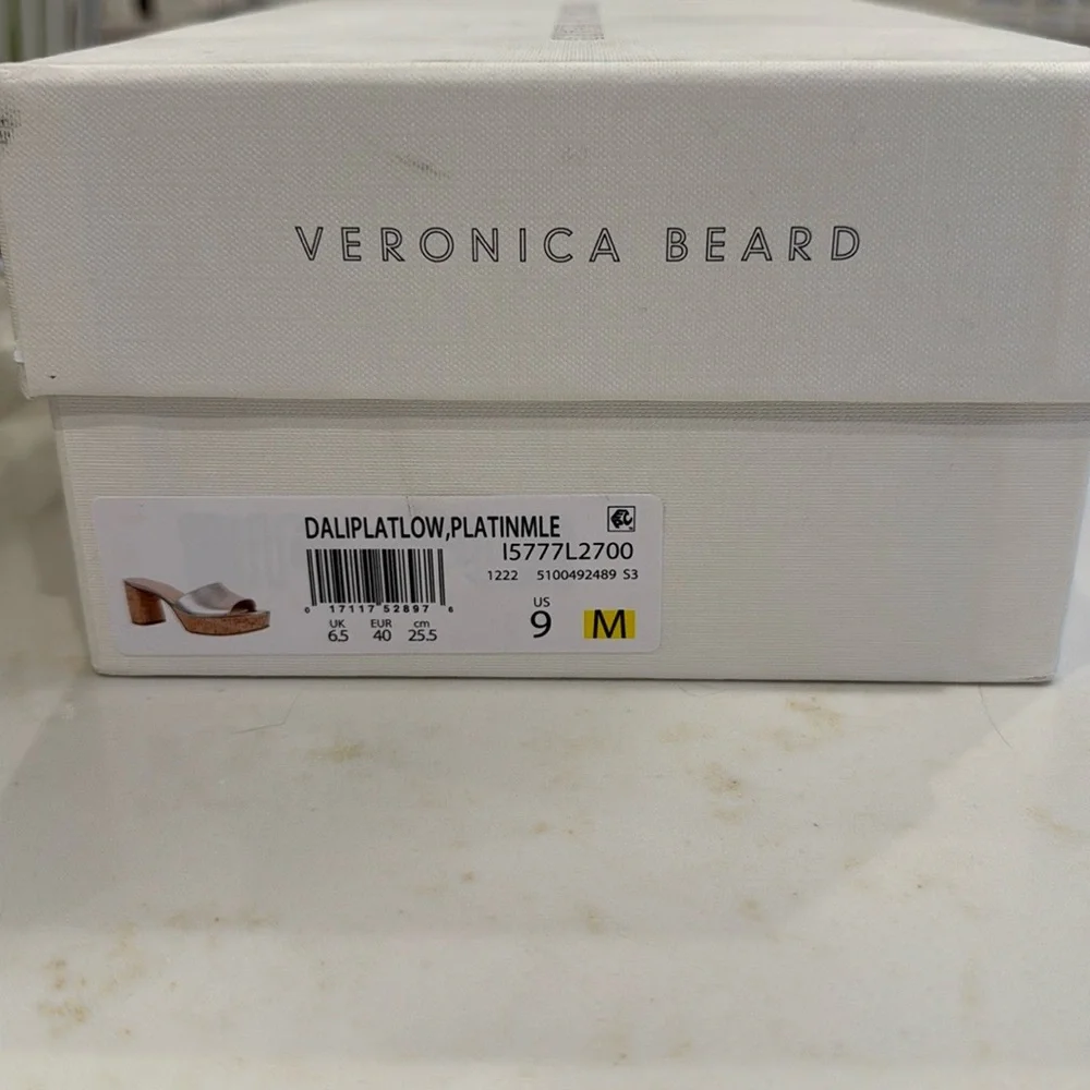 Veronica Beard Gold Mules with Chunky Heel - Picture 7 of 7